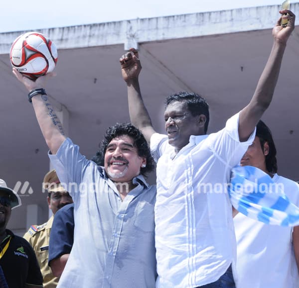 Maradona at Kannur in 2013 Photo By Krishnan Kanhirangad