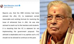 ജെ.എന്‍.യു വിദ്യാര്‍ത്ഥികളെ പിന്തുണച്ച് മുതിര്‍ന്ന ബി.ജെ.പി നേതാവ് മുരളീ മനോഹര്‍ ജോഷി; വി.സിയെ പുറത്താക്കണം