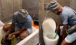 തുണി കഴുകിയും, ബാത്റൂം വൃത്തിയാക്കിയും ധവാന്‍ ; വീഡിയോ വൈറല്‍ 