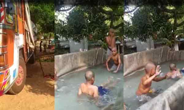 ലോക്ക് ഡൗണില് ലോറി സിമ്മിങ് പൂളാക്കി മലയാളി