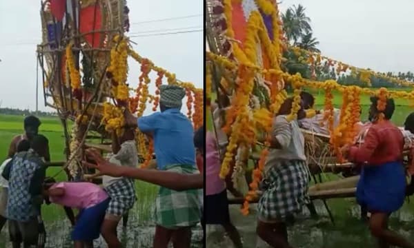 ദളിതന്‍ തൊട്ടാല്‍ റോഡ് അശുദ്ധമാകുമെന്ന സവര്‍ണര്‍ നിലപാട് എടുത്തു ; തമിഴ്‌നാട്ടില്‍ 76 കാരന്റെ മൃതദേഹം കൊണ്ടുപോയത് ചെളി നിറഞ്ഞ പാടത്തിലൂടെ