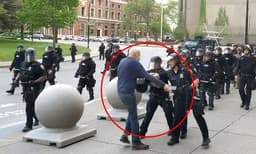 Cops Shoves Elderly Man To Ground Amid George Floyd Unrest : Sparks outrage