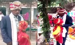 പിതാവിന്റെ സന്തോഷത്തിന് പ്രതിമയെ വിവാഹം കഴിച്ച് മാനസിക വെല്ലുവിളി നേരിടുന്ന മകന്‍