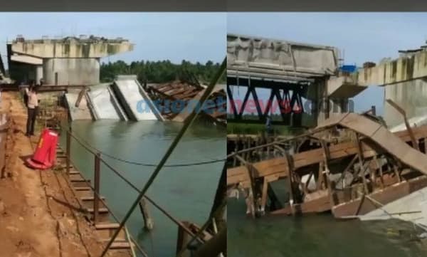 നിർമ്മാണത്തിലിരിക്കുന്ന തലശ്ശേരി - മാഹി ബൈപ്പാസിലെ പാലത്തിന്റെ കൂറ്റൻ ഭീമുകൾ തകർന്നുവീണു ; പൊതുമരാമത്ത് റിപ്പോർട്ട് തേടി