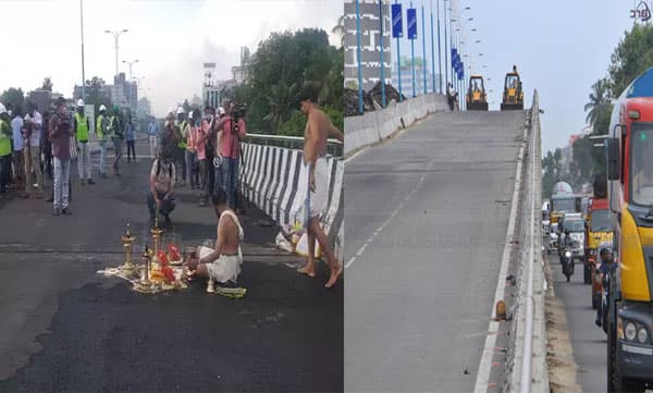 പാലാരിവട്ടം പാലം പൊളിക്കല്‍; പൂജ കഴിഞ്ഞു; പ്രാഥമിക നടപടി ക്രമങ്ങള്‍ ആരംഭിച്ചു