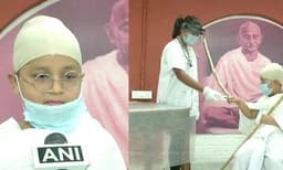 കൊവിഡ് പരിശോധിക്കാൻ 'ഗാന്ധിജി': താരമായി കോവിഡ് കെയർ സെന്ററിലെത്തിയ 'കുട്ടി ഗാന്ധി'