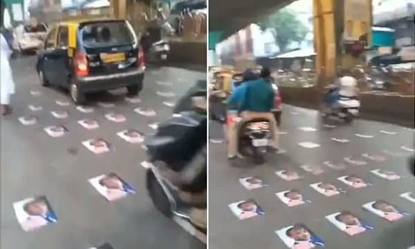 മുംബൈ റോഡുകളില്‍ നിറഞ്ഞ് ഫ്രഞ്ച് പ്രസിഡന്റിന്റെ പോസ്റ്റര്‍: സംഭവം പ്രതിഷേധം, വൈറല്‍ വീഡിയോ