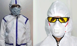 വെറ്റൈറ്റി പി.പി.ഇ കിറ്റുകള്‍ ധരിച്ച് ഫാഷന്‍ ഷോ