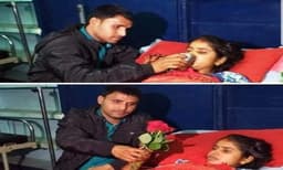 ടെറസിൽ നിന്ന് വീണ് വിവാഹദിനത്തിൽ വധുവിന് പരുക്ക്; കൈ വിടാതെ താങ്ങായി ആശുപത്രികിടക്കയിലും കൂട്ടിരിക്കാൻ വരൻ 