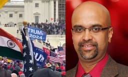 കാപ്പിറ്റോൾ പ്രതിഷേധത്തിനിടെ ഇന്ത്യന്‍ പതാകയുമായി എത്തിയത്‌ ഒരു മലയാളി 