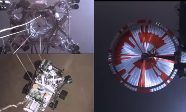 പെര്‍സിവിയറന്‍സ് റോവര്‍ ചൊവ്വയുടെ പ്രതലത്തില്‍ ഇറങ്ങുന്നതിന്റെ വിഡിയോ പുറത്തുവിട്ട് നാസ