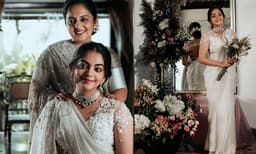 ക്രിസ്ത്യന്‍ മണവാട്ടിയായി അഹാന; മക്കള്‍ക്കൊപ്പം തിളങ്ങി അമ്മയും