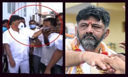 സെൽഫിയെടുക്കാൻ തോളിൽ കയ്യിട്ടു; അനുയായിയുടെ തലയ്ക്കടിച്ച് ഡി.കെ.ശിവകുമാർ