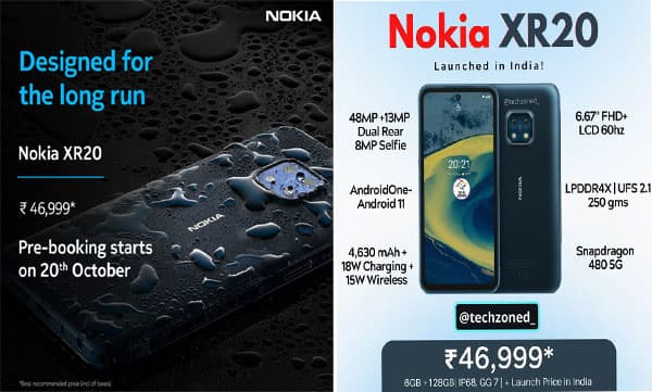 മിലിറ്ററി സ്റ്റാൻഡേർഡ്  ബിൽട്ട് ക്വാളിറ്റിയുമായി നോക്കിയ XR20  വിപണിയിൽ