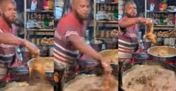 തിളച്ച എണ്ണയില്‍ കൈ മുക്കി ചിക്കന്‍ പൊരിച്ചെടുക്കുന്ന തെരുവ് കച്ചവടക്കാരന്‍;  2 മില്യണ്‍ കാഴ്ച, വൈറലായി വീഡിയോ 