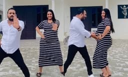 നിറവയറുമായി അർജ്ജുനൊപ്പം നൃത്തം ചെയ്ത് സൗഭാഗ്യ; വീഡിയോ വൈറല്‍