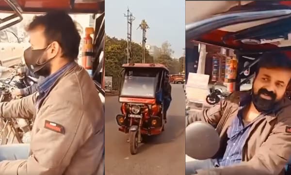 Kunchakko Boban drives electric autorickshaw in Noida (Image Source: Instagram)