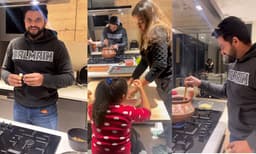  കുടുംബത്തോടൊപ്പം പാചകം ചെയ്ത്‌ സുരേഷ് റെയ്‌ന; വൈറല്‍ വീഡിയോ