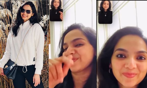 Samvritha Sunil doing sister's challenge (Image Source: Instagram)