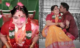 ആദ്യത്തെ കൺമണിയെ കാത്ത് അനുശ്രീയും വിഷ്ണുവും; വളകാപ്പ് ചിത്രങ്ങള്‍ വൈറല്‍