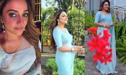 ഇളം നീല സാരിയില്‍ അപ്സരസിനെപ്പോലെ തിളങ്ങി റിമി ടോമി