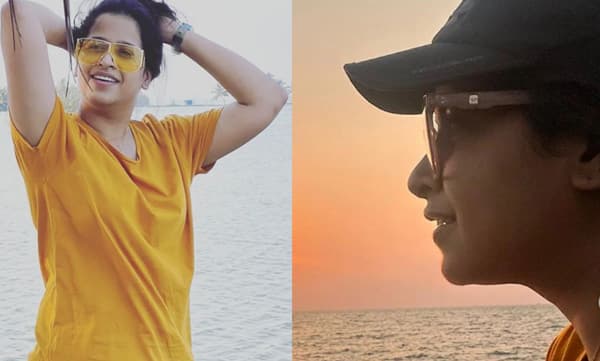 ചെല്ലാനത്തെ അസ്തമയക്കാഴ്ച ആസ്വദിച്ച് സാധിക; ചിത്രങ്ങള്‍ 