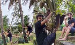 കരിക്കു ഷേക്ക് കുടിക്കാന്‍ മോഹം, അപ്പൊത്തന്നെ തെങ്ങു കേറി....കരിക്കിട്ടു, തെങ്ങിന്‍ മുകളില്‍ ചാക്കോച്ചന്‍