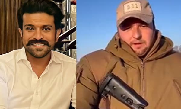 Security staff in Ukraine says thanks to Ramcharan (Image Source: Twitter)