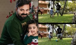 ഇതിലിപ്പോ ആരാ കുട്ടി? ഇസയ്ക്കൊപ്പം ഫുട്ബോള്‍ കളിച്ച് കുഞ്ചാക്കോ ബോബന്‍- വീഡി​യോ