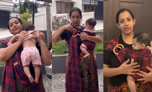 റിംഗ് കാരിയർ സുദർശനക്കുട്ടിയെ ഇരുത്തി സൗഭാഗ്യ; ഉപയോഗപ്രദമെന്ന് കമന്‍റുകള്‍