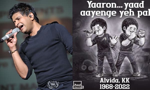 'അല്‍വിദാ, കെ കെ'; ഗായകന്‍ കെ കെയ്ക്ക് ആദരമര്‍പ്പിച്ച് അമുലിന്റെ പുതിയ പോസ്റ്റര്‍