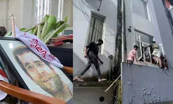 The police concluded on the issue of Gandhiji's photo based on the pictures of the office that were taken by the police photographer and the visuals shown by the media.