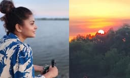 അസ്തമനവും നിലാവെളിച്ചവും ആസ്വദിച്ച് സ്‌നേഹ; ചിത്രങ്ങള്‍
