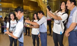 ആരാധകന്റെ കൈയില്‍ നിന്നും ഫോണ്‍ വാങ്ങി സെല്‍ഫിയെടുക്കുന്ന രാശ്മിക