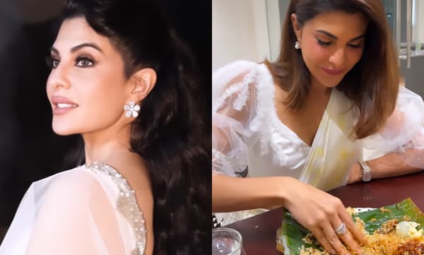 Jacqueline Fernandez eating in banana leaf (Image Source: Instagram)