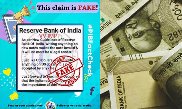 കറൻസി നോട്ടിൽ പേന കൊണ്ട് എഴുതിയാൽ അസാധുവാകുമോ?  വാർത്തയുടെ സത്യാവസ്ഥ 