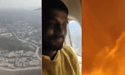 താഴത്തെ നഗരം, പിന്ന ഉള്ളിലെ യാത്രക്കാര്‍, ഒടുവില്‍ തീയും കരച്ചിലും; വിമാനാപകടത്തിന്റെ മൊബൈല്‍ ദൃശ്യങ്ങള്‍ ​ഞെട്ടിക്കുന്നു