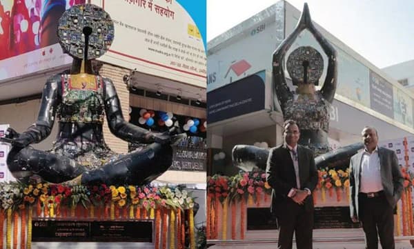 250 ഡെസ്‌ക്‌ടോപ്,  200 മദര്‍ബോര്‍ഡുകള്‍, 9000 സ്‌ക്രൂകള്‍; ഇ-മാലിന്യം കൊണ്ട് നിര്‍മ്മിച്ച കൂറ്റന്‍ പ്രതിമ 