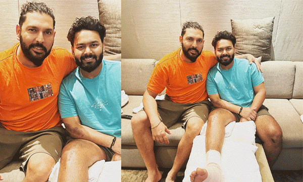 Yuvaraj Singh and Rishabh Panth (Image Source: Twitter)