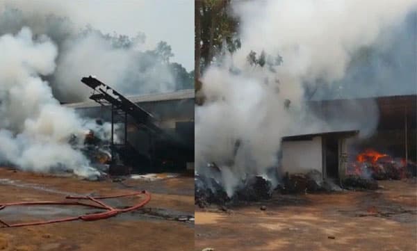 ചകിരി ഫാക്ടറിയില്‍ തീപിടുത്തം; അരയേക്കറോളം സ്ഥലത്തെ ചകിരി കത്തി നശിച്ചു