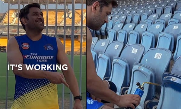 M S Dhoni enjoys spray painting (Image Source: Twitter)