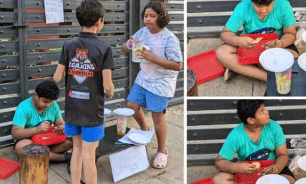 ബെംഗളൂരൂ നഗരത്തില്‍ നാരങ്ങാവെളളം വില്‍പ്പന  നടത്തിയ കുട്ടികളു​​ടെ ദൃശൃങ്ങള്‍  വൈറലാകുന്നു