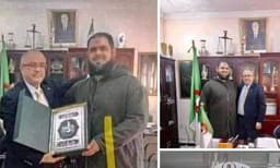 തറാവീഹ് നിസ്‌കാരത്തിനിടെ ദേഹത്ത് ചാടി കയറിയ പൂച്ചയെ താലോലിച്ച ഇമാമിനെ ആദരിച്ച് അള്‍ജീരിയ

