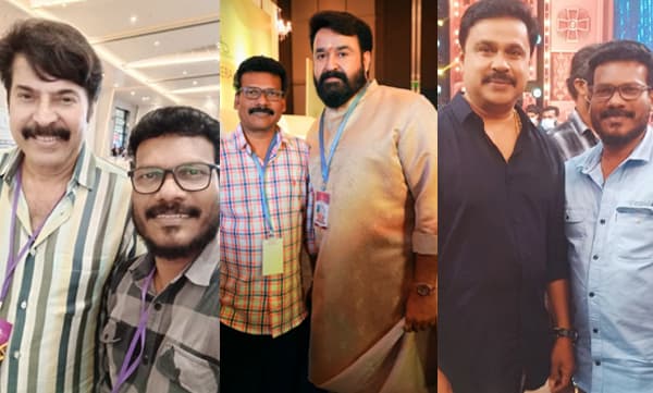 Vinod Kedamangalam with mammootty, mohanlal and dileep 