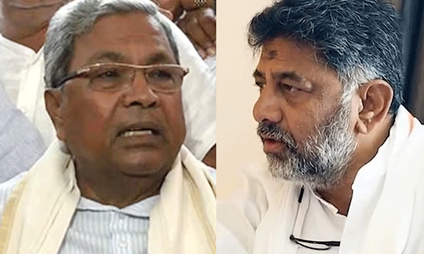 തെരഞ്ഞെടുപ്പ് വിജയത്തി​ന്റെ ആഹ്ലാദം തീരുംമുമ്പ് തമ്മിലടി ; സിദ്ധരാമയ്യക്കും ശിവകുമാറിനും വേണ്ടി ചേരിതിരിഞ്ഞ് അണികളുടെ മുദ്രാവാക്യം വിളി