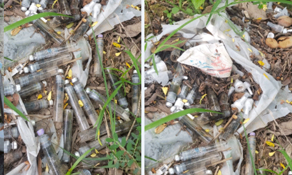 തകഴിയെ സമ്പൂര്‍ണ്ണ ശുചിത്വ ഗ്രാമമാകാന്‍ ലാബുകള്‍ അനുവദിക്കില്ല ; സിറിഞ്ചും സൂചിയും പ്ലാസ്റ്റിക് മാലിന്യങ്ങളും എടത്വാ-തകഴി സംസ്ഥാന പാതയില്‍