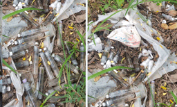 തകഴിയെ സമ്പൂര്‍ണ്ണ ശുചിത്വ ഗ്രാമമാകാന്‍ ലാബുകള്‍ അനുവദിക്കില്ല ; സിറിഞ്ചും സൂചിയും പ്ലാസ്റ്റിക് മാലിന്യങ്ങളും എടത്വാ-തകഴി സംസ്ഥാന പാതയില്‍