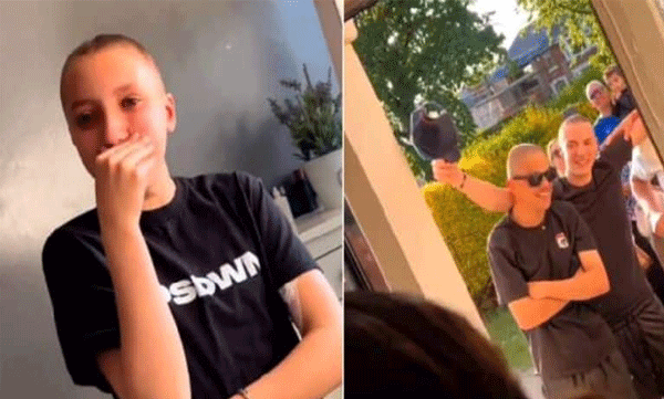 കാന്‍സര്‍ പോരാളിക്ക്  പിന്‍തുണയേകാന്‍ തല മൊട്ടയടിച്ച് സുഹൃത്തുക്കള്‍