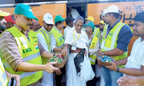 കേരളത്തില്‍ നിന്നുള്ള ആദ്യ ഹജ്ജ് സംഘം സൗദിയില്‍; സ്വീകരണം നല്‍കി മലയാളി സംഘടനകള്‍
