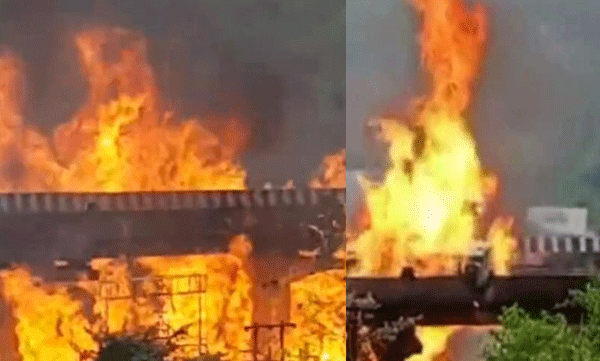 പുണെ - മുംബൈ എക്സ്പ്രസ് വേയിൽ എണ്ണ ടാങ്കർ മറിഞ്ഞ് നാലു പേർ വെന്തുമരിച്ചു